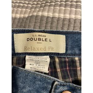 L.L Bean Double L Relaxed fit flannel lined Blue Denim Jeans size 36X32